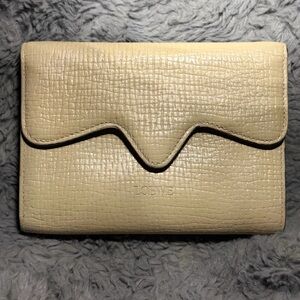 Loewe Textured Cream Leather Envelope Wallet EUC